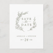 Minimale lebben | Olive Green Save the Date Uitnodiging Briefkaart (Voorkant)