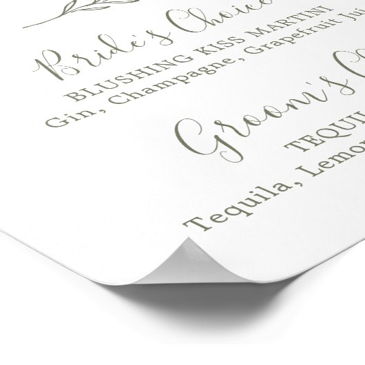 Minimale lebben | Olive Green Signature Drink Post Poster (Hoek)