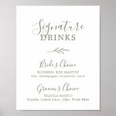 Minimale lebben | Olive Green Signature Drink Post Poster (Voorkant)