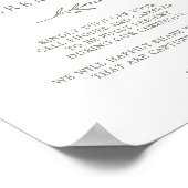 Minimale lebben | Olive Green Unplugged Ceremony S Poster (Hoek)