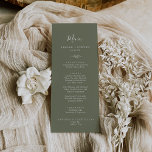 Minimale lebben | Olive Green Weddenrenmenu Menu<br><div class="desc">Deze minimale blaadblauw bruine huwelijksmaaltijd is perfect voor een elegante bruiloft. Het ontwerp is voorzien van een eenvoudig groen silhouet in olijfgroen met een klassieke minimalistische stijl. Dit menu kan voor een trouwreceptie,  een repetitief diner,  of om het even welke gebeurtenis worden gebruikt.</div>