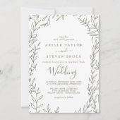 Minimale lebben | Olive Green Wedding Kaart (Voorkant)