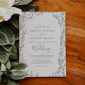 Minimale lebben | Olive Green Wedding Kaart