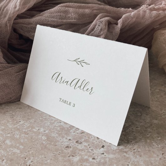 Minimale lebben | Olive Green Wedding Place Cards Kaart