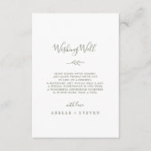 Minimale lebben | Olive Green Wedding Wishing Well Informatiekaartje (Voorkant)