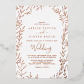 Minimale lebben | Roos Gold Foil Lijst Weddenschap Folie Uitnodiging (Voorkant)