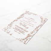 Minimale lebben | Roos Gold Foil Lijst Weddenschap Folie Uitnodiging (Gedraaid)