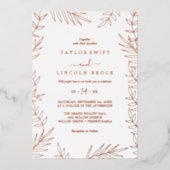 Minimale lebben | Roos Gold Foil Lijst Weddenschap Folie Uitnodiging (Voorkant)
