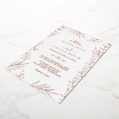 Minimale lebben | Roos Gold Foil Lijst Weddenschap Folie Uitnodiging (Gedraaid)