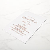 Minimale lebben | Roos Gold Foil repesitief Dinner Folie Uitnodiging (Gedraaid)