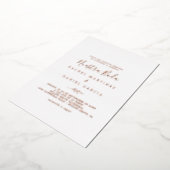 Minimale lebben | Roos Gold Foil Spanje Nuestra Bo Folie Uitnodiging (Gedraaid)