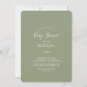 Minimale lebben | Sage Green Baby shower Kaart (Voorkant)
