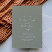 Minimale lebben | Sage Green Couples Shower Kaart
