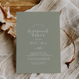 Minimale lebben | Sage Green Engagement Party Kaart