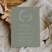 Minimale lebben | Sage Green Formal Monogram Wedde