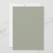 Minimale lebben | Sage Green Formal Monogram Wedde Kaart (Achterkant)