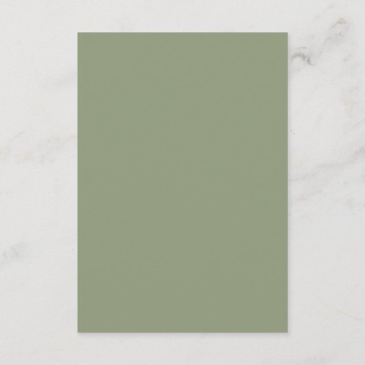 Minimale lebben | Sage Green-gegevens Informatiekaartje (Achterkant)