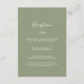 Minimale lebben | Sage Green Reception Informatiekaartje (Voorkant)