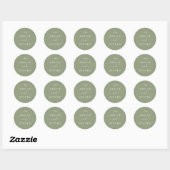 Minimale lebben | Sage Green Wedding Envelope-zege Ronde Sticker (Vel)
