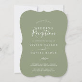 Minimale lebben | Sage Green Wedding Reception Kaart (Voorkant)
