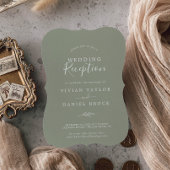 Minimale lebben | Sage Green Wedding Reception Kaart