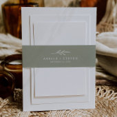 Minimale lebben | Sage Green Wedding Uitnodigingen Wikkel