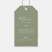 Minimale lebben | Sage Green Wedding Welcome Cadeaulabel (Voorkant)
