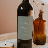 Minimale lebben | Sage Green Wedding Wine Label Wijn Etiket