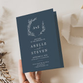 Minimale lebben | Slate Blue Folded Wedding Programma