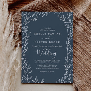 Minimale lebben   Slate Blue Wedding Kaart