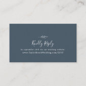 Minimale lebben | Slate Blue Wedding Website RSVP Informatiekaartje (Voorkant)