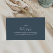 Minimale lebben | Slate Blue Wedding Website RSVP Informatiekaartje
