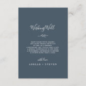 Minimale lebben | Slate Blue Wedding Wishing Well Informatiekaartje (Voorkant)