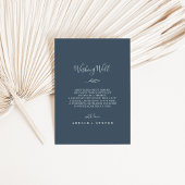 Minimale lebben | Slate Blue Wedding Wishing Well Informatiekaartje