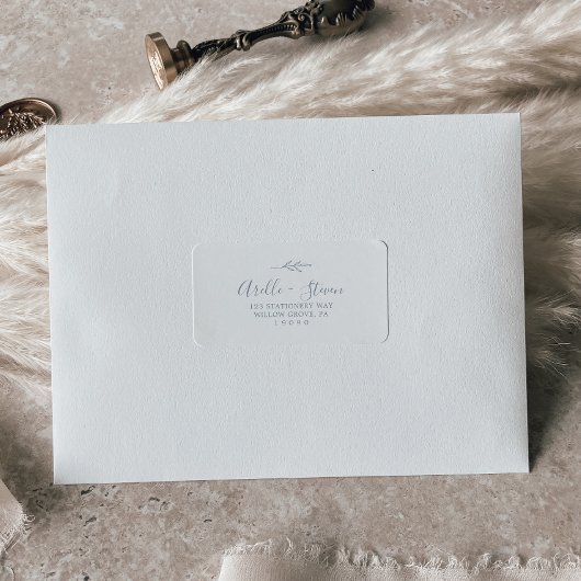 Minimale lebben | Stamblauwe Adresetiketten Etiket