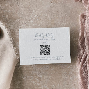 Minimale lebben Stusty Blue QR Code Weddenschap Informatiekaartje