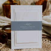 Minimale lebben | Stusty Blue Wedding Belly Band Uitnodigingen Wikkel