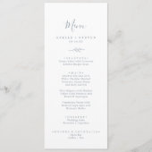 Minimale lebben | Stusty Blue Wedding Dinner Menu (Voorkant)