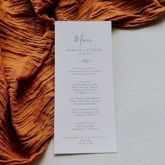 Minimale lebben | Stusty Blue Wedding Dinner Menu