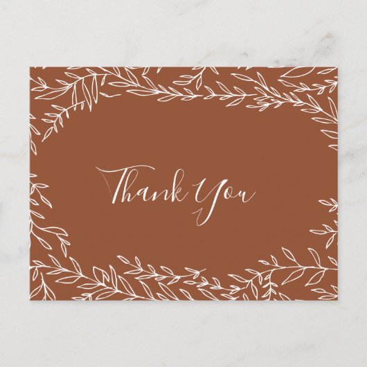 Minimale lebben | Terracotta Dank u Briefkaart (Voorkant)