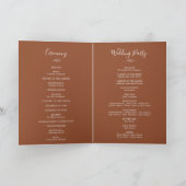 Minimale lebben | Terracotta Folded Wedding Programma (Binnen)