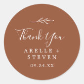 Minimale lebben | Terracotta - Hartelijk dank voor Ronde Sticker (Voorkant)