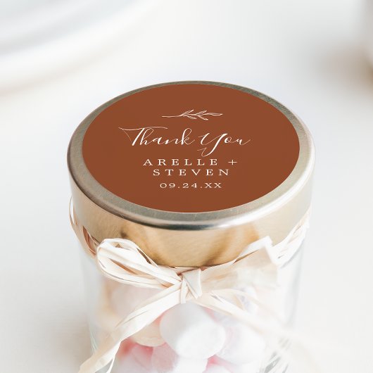 Minimale lebben | Terracotta - Hartelijk dank voor Ronde Sticker