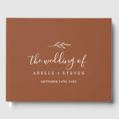 Minimale lebben | Terracotta Monogram Rug Weddensc Gastenboek (Voorkant)