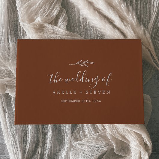 Minimale lebben | Terracotta Monogram Rug Weddensc Gastenboek