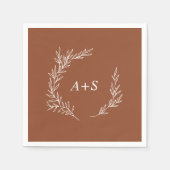 Minimale lebben | Terracotta Monogram Wedding Napk Servet (Voorkant)