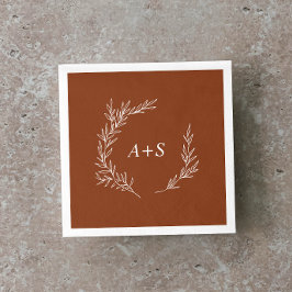 Minimale lebben | Terracotta Monogram Wedding Napk Servet