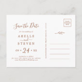 Minimale lebben | Terracotta Save the Date Uitnodiging Briefkaart (Achterkant)