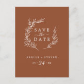 Minimale lebben | Terracotta Save the Date Uitnodiging Briefkaart (Voorkant)