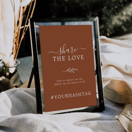 Minimale lebben | Terracotta Share The Love Hashta Poster